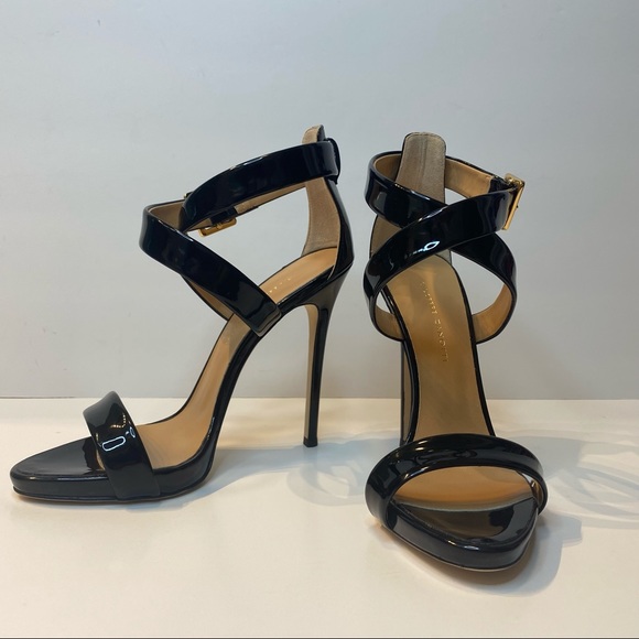 GIUSEPPE ZANOTTI Black Patent Leather Strappy Pumps - Picture 4 of 14